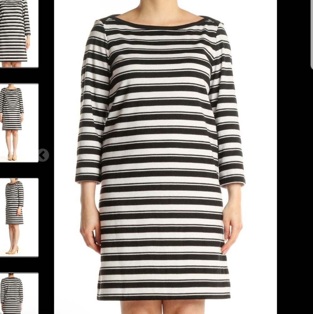 LOFT Striped Day A-line Casual Tshirt Dress